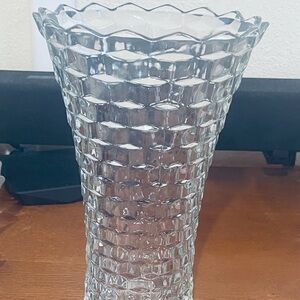 Textured Clear Glass Vase